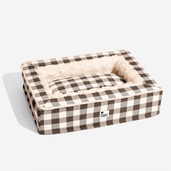 Festive Classic Tartan Cozy Dog Anti-Anxiety Calming Bed