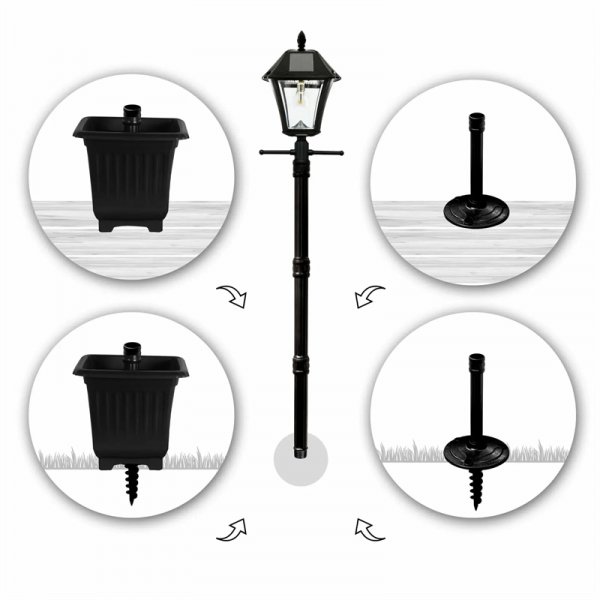 💝Soon to be sold out!!💝Last Day For Clearance,Buy 1 Get 1 Free ✨ 75.5"Tall Solar Lamp Post with Planter & Stake