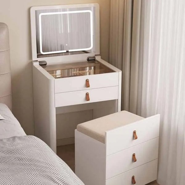 🔥Bedside table dresser one piece flip top high-end texture cabinet makeup cabinet🔥