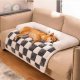 Free Shipping-Cream Square Plaid Cozy Dog Mat Furniture Protector Cover